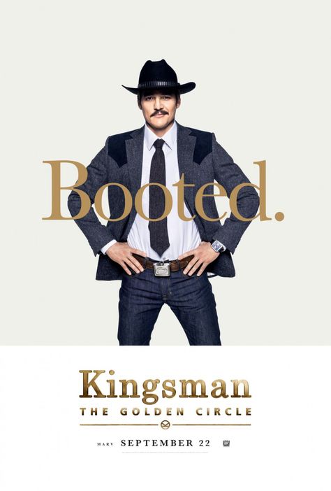 Pedro Pascal as Jack Daniels in the official character poster for Kingsman: The Golden Circle (2017). Circle Movie Poster, Agent Whiskey, Kingsman Actors, Circle Movie, Circle Poster, Kingsman The Secret Service, Matthew Vaughn, The Golden Circle, Kings Man