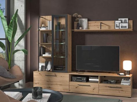 Tv A Muro, Corner Wardrobe, Tv Wand, Bathroom Storage Solutions, Solid Wood Tv Stand, Living Room Entertainment, Room Ambiance, Tv Unit Design, Tv Stand Wood