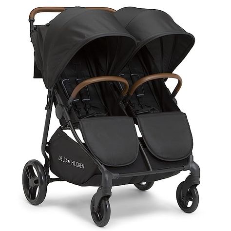 Delta Children Cruzer Double Stroller – Lightweight Side by Side with Reclining Seats, Extendable Canopies and Flat Fold, Black Best Double Stroller, Stroller Reviews, Double Stroller, Lightweight Stroller, Large Storage Baskets, Travel Necessities, Double Strollers, Delta Children, Swivel Wheels