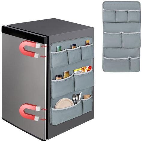 PRICES MAY VARY. Maximize Your Space: Elevate your dorm living with our dorm fridge organizer, providing ample extra storage to neatly arrange your essentials in tight spaces – a college dorm must-have! (patent pending) Unique Magnetic Design: Featuring two ultra-strong magnets, our mini fridge caddy clings securely, offering exceptional load-bearing capacity without slipping—install effortlessly in just 10 seconds! Spacious Pockets: Designed with larger and deeper pockets, our college dorm orga Amazon Dorm Essentials, College Dorm Fridge, Dorm Fridge Organization, College Dorm Storage Ideas, Mini Fridge Organization, Dorm Storage Ideas, College Dorm Accessories, College Dorm Storage, College Dorm Gifts