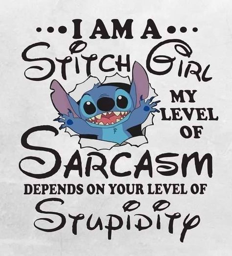 My Level Of Sarcasm, Toothless And Stitch, Funny Quotes Wallpaper, Lilo And Stitch Characters, Lilo And Stitch Quotes, Armband Tattoos, Disney Quotes Funny, Funny Day Quotes, Lilo And Stitch Drawings