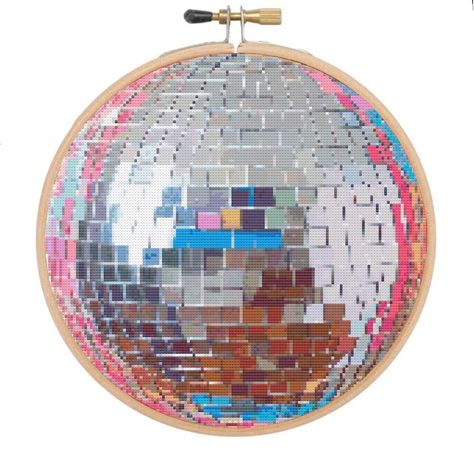 Cross Stitch Pattern Discoball Fun Cross Stitch Pattern Disco Ball Counted Cross Stitch Colorful Discoball Instant Download Pdf - Etsy Fun Cross Stitch, Contemporary Cross, Subversive Cross Stitch, Cross Stitch Finishing, Balloon Dog, Disco Ball, Pattern Download, Cross Stitch Designs, Quilt Sewing