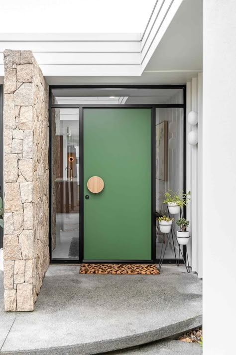 5 Renovation Mistakes and How to Avoid Them | ABI Interiors Midcentury Modern Front Door, Mid Century Front Door, House Signage, Mid Century Modern Door, Abi Interiors, Mid Century Exterior, Modern Front Door, Door Inspiration, Front Door Colors