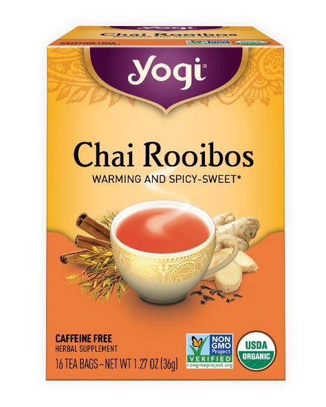 Chai Rooibos Tea | Yogi Tea Yogi Tea, Caffeine Free Tea, Rooibos Tea, Free Tea, Ayurvedic Herbs, Liver Detox, Chamomile Tea, Ginger Tea, Organic Teas