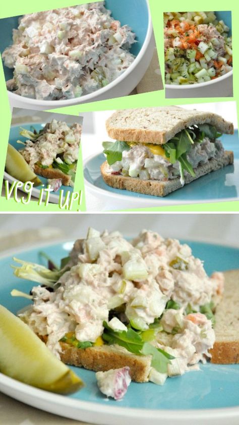 healthy tuna salad with extra veggies photo collage Best Tuna Salad Recipe, Best Tuna Salad, Healthy Tuna Salad, Beyond Diet, Healthy Tuna, Easy Peasy Recipes, Tuna Salad Recipe, Good Healthy Snacks, Tuna Salad