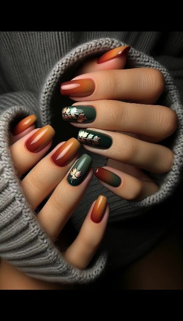 Nail Design Fall, Copper Nails Designs, Fingernails Painted, Modern Nail Art, Nude Nail Designs, Spring Nail Designs, Creative Nail Designs, Nail Art Ombre, Aesthetic Fall