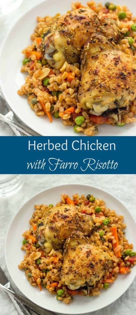 Creamy Farro, Chicken Farro, Farro Risotto, Herbed Chicken, Farro Recipes, Grain Recipes, Savory Herb, Recipes For, Herb Chicken