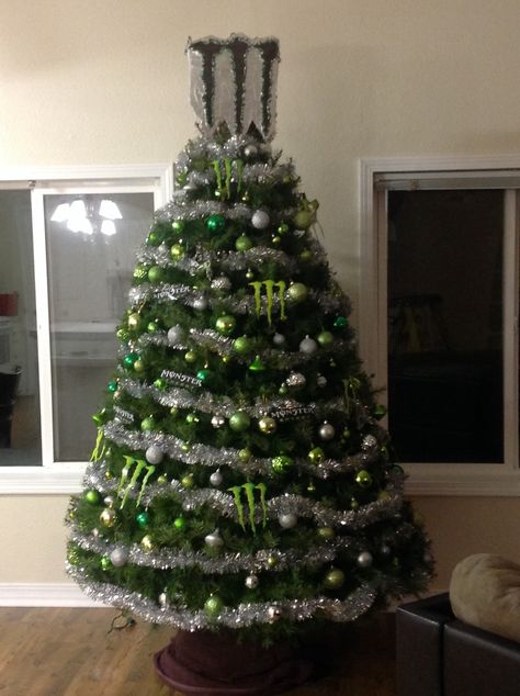 Mine and my husband Christmas tree this year monster energy kawasaki Monster Christmas Tree, Monster Christmas, Tree Monster, Christmas Husband, A Husky, Finished Basement, Monster Energy, Theme Ideas, Finishing Basement