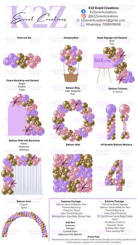 Balloon Pricing, Balloon Template, Balloon Prices, Simple Birthday Decorations, Menu Designs, Halloween Balloons, Diy Balloon Decorations, Pricing Guide, Large Balloons