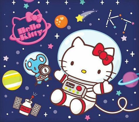 Astronaut Hello Kitty, Space Hello Kitty, Hello Kitty Comic, Kawaii Comic, Sanrio Party, Haircuts Over 50, Hello Kitty Imagenes, Hello Sanrio, Hello Kitty Tattoos