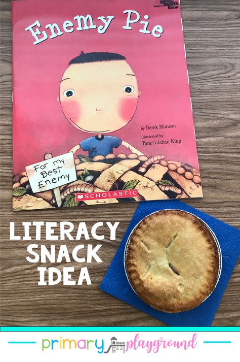 Literacy Snack Idea Making Friends + Free Printable Enemy Pie #booksnack #literacysnack #enemypie #makingfriends #backtoschool Enemy Pie Activities, Friends Free Printable, Military Quotes Marines, Enemy Pie, Primary Playground, Marine Corps Humor, Club Activities, Johnny Appleseed, Military Quotes