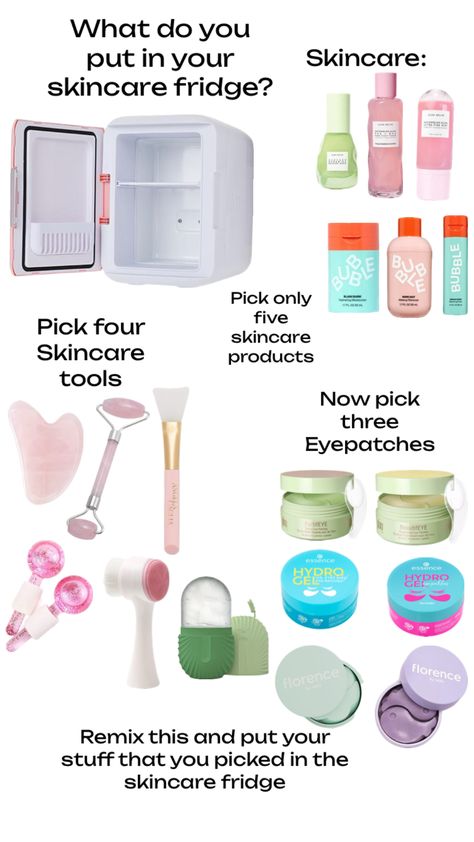 #skincare #skincarefridge #skincaretools #eyepatches #pickyourskincare #skincareminifridge #remix #picking Preppy Mini Fridge Skincare, Things To Put In Skincare Fridge, Skin Care Fridge Products, Mini Fridge Skincare, Mini Skincare Fridge, Skin Care Fridge, Skincare Fridge, Preppy Things, Preppy Inspiration