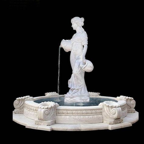 Fountain Statue, Decorative Fountains, Statue Fountain, Garden Water Fountains, Marble Carving, Indoor Water Fountains, Outdoor Garden Statues, Statues For Sale, Garden Beautiful