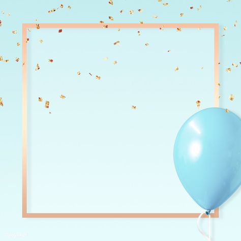 Pastel golden square blue frame | premium image by rawpixel.com / HwangMangjoo #vector #vectoart #digitalpainting #digitalartist #garphicdesign #sketch #digitaldrawing #doodle #illustrator #digitalillustration #modernart #frame #balloon Bday Background, Carnaval Outfit, Birthday Background Design, Flower Background Design, Balloon Frame, Pastel Birthday, Paper Sunflowers, Birthday Clips, Happy Birthday Wallpaper