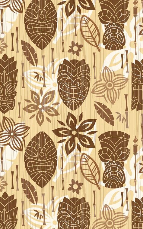 Hawaii Pattern, Illustrative Design, Tiki Decor, Polynesian Art, Tiki Lounge, Enchanted Tiki Room, Tiki Art, Hawaiian Designs, Hawaiian Pattern