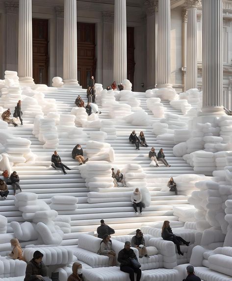 •stairway to softness• #softaesthetic #softness #softminimalism #cozy #cozyvibes #cozyplace #cozycozy #cozyarchitecture #softart… | Instagram Zetter Townhouse, Classical Building, Treehouse Hotel, Space Fashion, Soft Minimalism, Norman Foster, Urban Furniture, Creative Furniture, Zaha Hadid