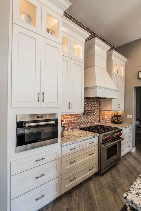 Kitchen Design 101: Where Should the Microwave Go? - Dura Supreme Cabinetry Microwave In Pantry, Microwave Above Stove, Microwave Placement, Hidden Microwave, Kitchen Design Details, Taupe Kitchen Cabinets, Downstairs Ideas, Taupe Kitchen, Microwave Cabinet