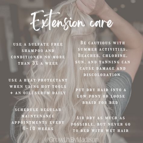 Hair extension care tips. Sewin weft hand tied Hair Extensions Tips And Tricks, Hair Extension Organization, Hand Tied Weft Hair Extensions Care, Extension Care Tips Hair, Hair Extension Display Ideas, Hair Extensions Care Tips, K Tip Hair Extensions, Extension Lengths, Hair Extensions Care