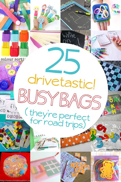 Here's a slew of busy bag ideas you can have ready for your next road trip! The kids will love you (and you'll love the trip for once). Busy Bag Ideas, Road Trip Entertainment, Toddler Road Trip, Kids Travel Activities, Car Activities, Road Trip Activities, Busy Boxes, Perfect Road Trip, Road Trip Games