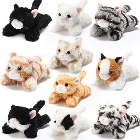 Amazon.com: Lenwen 10 Pcs 5.5 Inch Cat Stuffed Animals Bulk Soft Cuddly Kitten Plush Sets Assorted Fluffy Stuffed Cats Cute Plush Kitten for Birthday Party Favor Gifts Halloween Christmas Stocking Stuffers : Toys & Games Kitten Birthday Party, Small Stuffed Animals, Kitten Birthday, Cat Plush Toy, Stuffed Animal Cat, Birthday Toys, Teddy Bear Stuffed Animal, Cat Plush, Christmas Stocking Stuffers