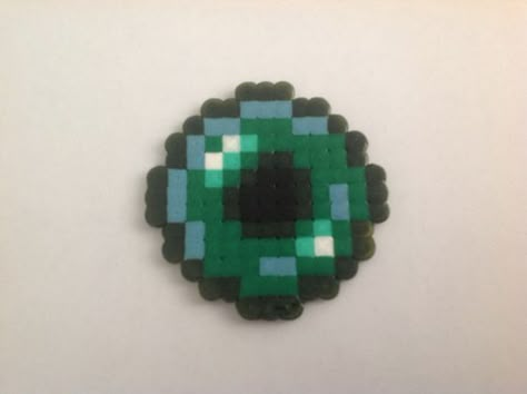 Minecraft Bead Art, Perler Bead Patterns Minecraft, Perler Beads Minecraft, Easy Perler Beads, Ender Pearl, Minecraft Perler Beads, Perler Bead Crafts, Minecraft Beads, Perler Beads Ideas