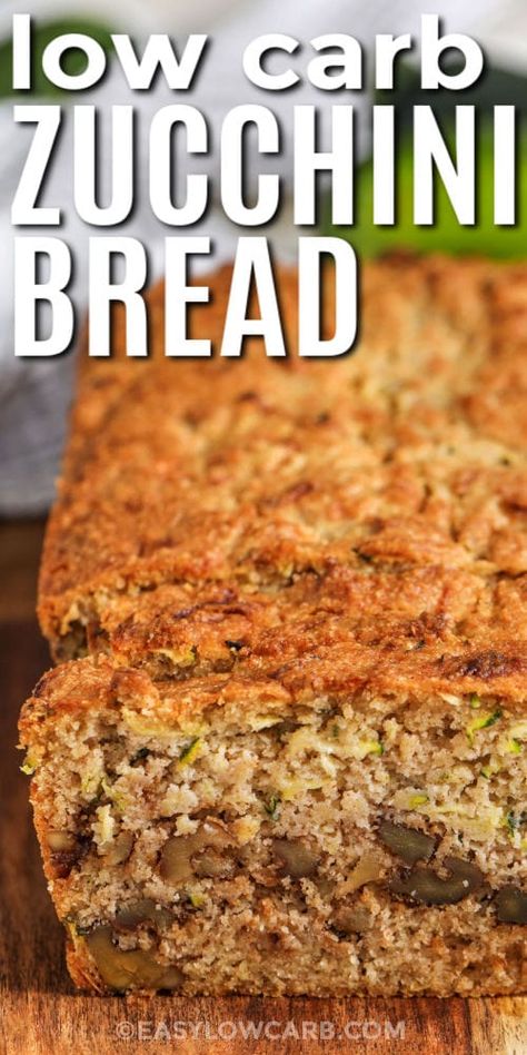 This Keto Zucchini Bread is a tasty recipe with a touch of sweetness! Zucchini Almond Flour, Pizza Bites Appetizer, Low Carb Zucchini Bread, Keto Zucchini Bread, Zucchini Recipes Dessert, Best Zucchini Bread, Zucchini Bread Healthy, Keto Banana Bread, Zucchini Pizza Bites