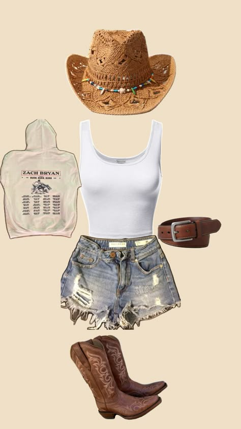 Outfits For Stagecoach, Aesthetic Farm Outfit, Morgan Wallen Outfit Ideas For Concert, Outfits For Zach Bryan Concert, Hoedown Party Ideas Outfit, Texas Girl Outfits, Country Outfits Dresses, Country Outfits With Shorts, Country Date Night Outfit