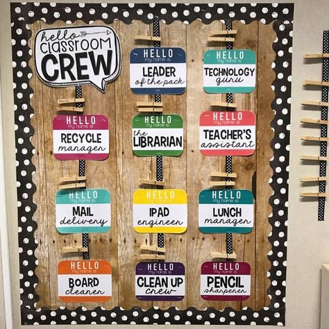 Lindsay on Instagram: “@mindfulinthird has the CUTEST •CLASSROOM JOBS• display using my EDITABLE classroom jobs for big kids! #totesadorbs with the shiplap and…” Diy Classroom Job Chart, 2nd Grade Classroom Jobs, Classroom Job Display, Kindergarten Job Chart, Reward Chart Classroom, Classroom Jobs Free, Class Jobs Chart, Class Jobs Display, Editable Classroom Jobs