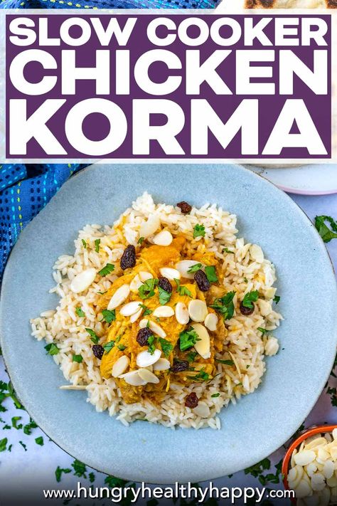 Slow Cooker Chicken Korma, Slow Cooker Curry Recipes, Healthy Curry Recipe, Slow Cooker Curry, Cooking Curry, Creamy Curry, Touch Of Spice, School Meals, Slow Cooker Stew