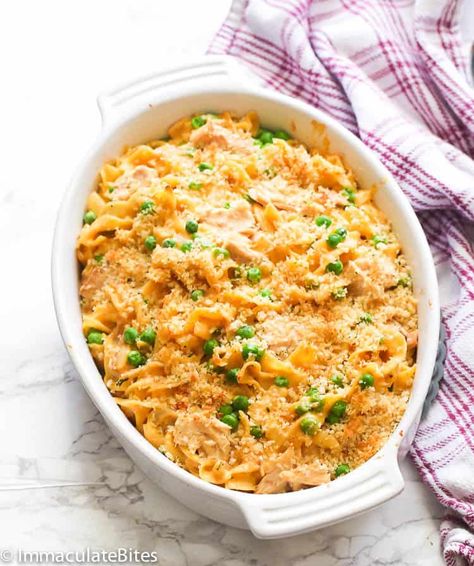 Tuna Noodle Casserole - Immaculate Bites Best Tuna Casserole, Tuna Casserole Easy, Tuna Casserole Recipes, Canned Soup, Tuna Noodle Casserole, Tuna Noodle, Tuna Casserole, Noodle Casserole, Tuna Recipes