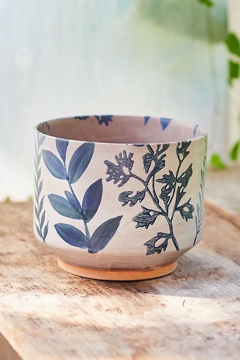 Terracotta Bowl, Large Plant Pots, Concrete Bowl, Indigo Floral, Clay Planters, Unique Bowls, Urn Planters, Wood Plant Stand, Flower Pot Garden