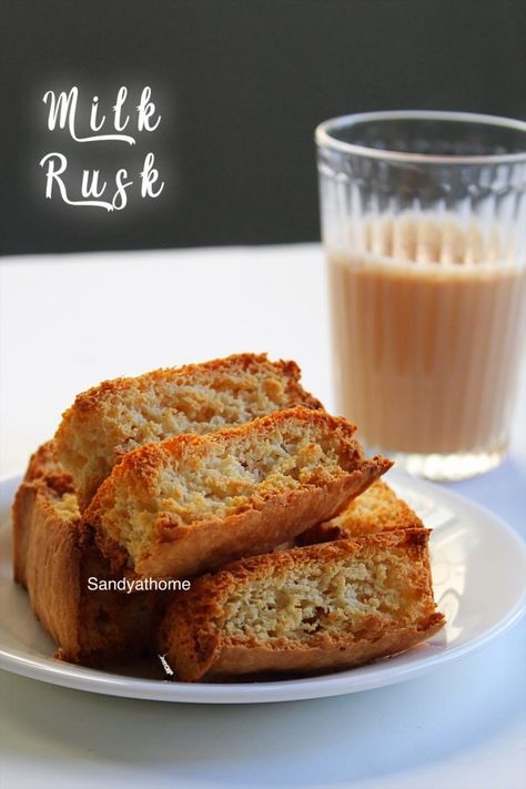 Milk rusk recipe, Homemade rusk | Sandhya's recipes Bread Rusk Recipe, Beskuit Resepte, Rusk Recipe, Store Bought Snack, Breakfast Biscuits, Bake Bread, Tea Time Snacks, Sweet Bread, Warm Milk