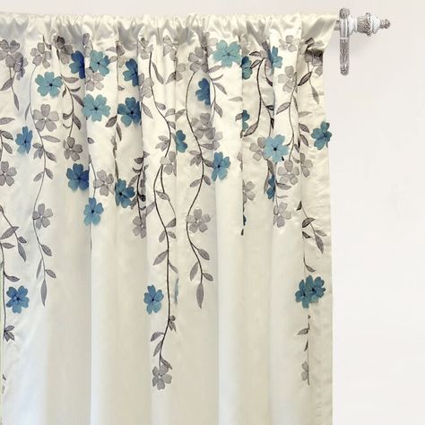 Thermal Window Treatments, Floral Room, Flower Window, Rod Pocket Curtain Panels, Rod Pocket Curtains, 자수 디자인, Colorful Curtains, Room Darkening, Curtains Living Room