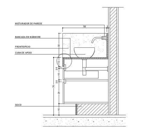 Washbasin section details are stated in this AutoCAD drawing file. This section detail of bathroom washbasin drawing. Download this 2d AutoCAD drawing file. Bathroom Details Drawing Interior Design, Wash Basin Drawing, Bathroom Section Drawing, Interior Drawings Detail, Bathroom Details Drawing, Bathroom Elevation Drawing, Bathroom Section, 2d Autocad Drawing, Bathroom Drawing