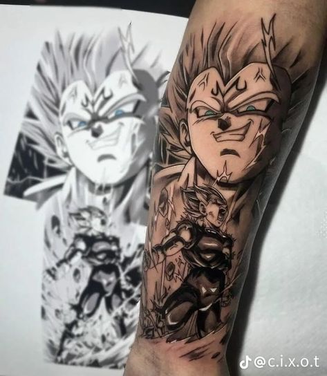 Dragon Ball Tattoo Ideas, Tattoo Ideas Forearm, Shen Long Tattoo, Dbz Tattoo, Character Tattoos, Ball Tattoo, Z Tattoo, Band Tattoos, Realistic Tattoo Sleeve