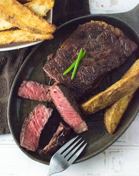 Reverse Sear Steak - Fox Valley Foodie Cook Frozen Steak, Sear Steak, Reverse Sear Steak, Ways To Cook Steak, Red Juice, Frozen Steak, Pan Seared Steak, Grilled Steak Recipes, Steak And Mushrooms