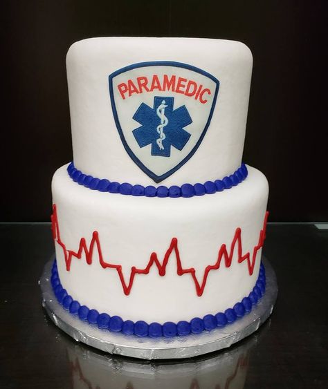 Paramedic Birthday Party, Paramedic Cake Ideas, Emt Graduation Party Ideas, Paramedic Cake, Paramedic Graduation Party, 21 Cake Ideas, Paramedic Party, Surprise Graduation Party, Ambulance Cake