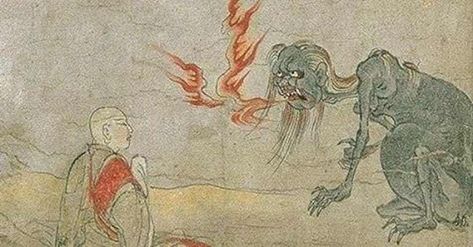 The existence of demons and monsters is often crucial to a religious system. These scary Buddhist monsters don't exist just to spook you, they symbolize v... Hungry Ghost, Japanese Buddhism, The Boogeyman, Japanese Folklore, Chinese Mythology, Wheel Of Life, Woodblock Print, National Museum, Buddhism