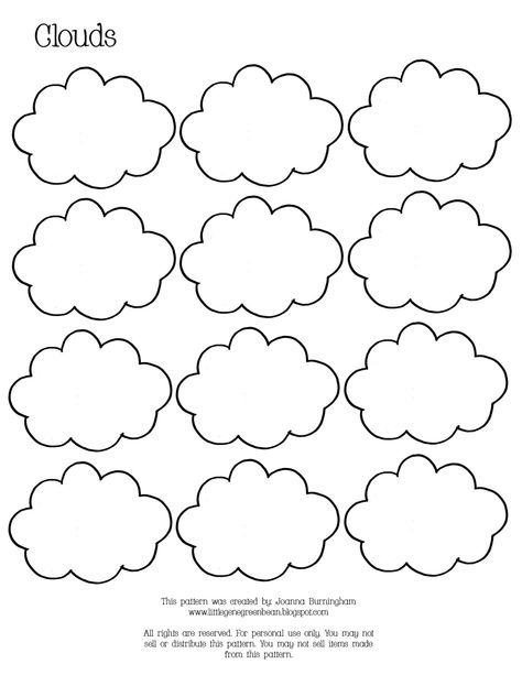 Cloud printable Clouds Worksheet, Cloud Printable, Cloud Outline, Cloud Template, Preschool Weather, Weather Theme, Printable Shapes, Beautiful Clouds, Shapes Worksheets