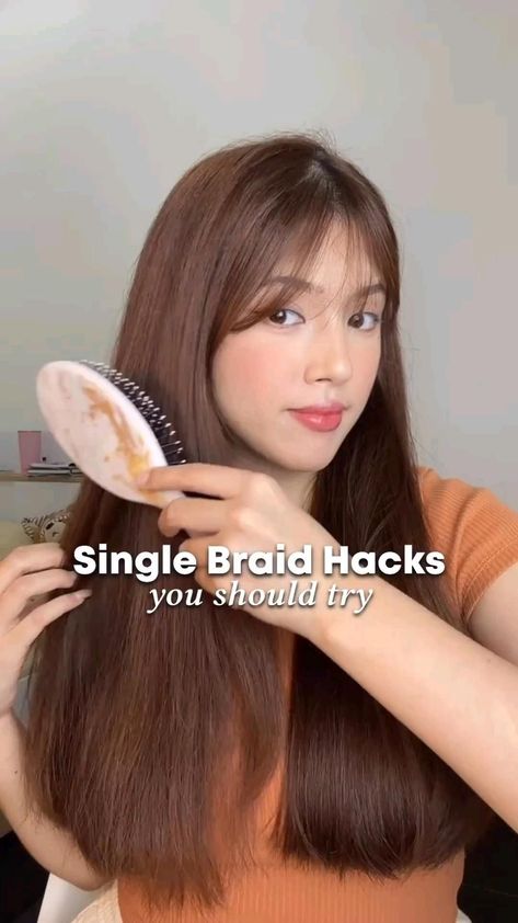 Korean Hairstyles for Beginners: Trendy Ideas Korean Braided Hairstyle, Single Braids Styles, Braid Hacks, Korean Hairstyle Ideas, Single Braids Hairstyles, Braided Hairstyles For School, Cool Hair Designs, Hair Style Vedio, Cute Quick Hairstyles