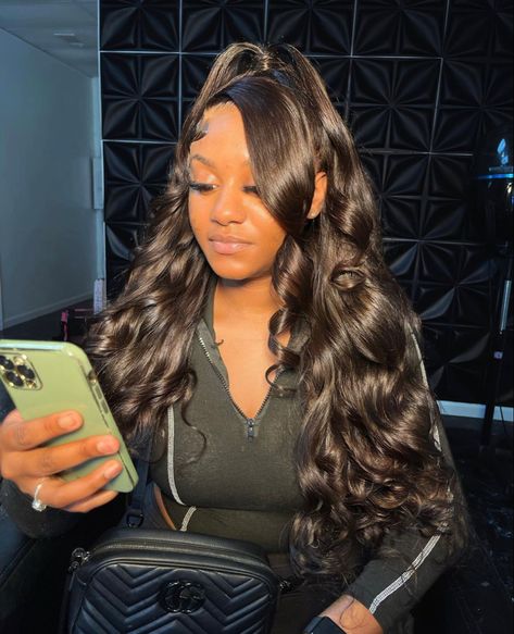 Prom Hair Black, Down Prom Hair, Sweet 16 Hairstyles, Half Up Half Down Prom, Frontal Wig Hairstyles, Birthday Hairstyles, Quick Weave Hairstyles, Birthday Hair, Braided Hairstyles For Teens