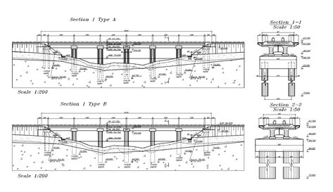 Bridge plan detail dwg file. Cable Stayed Bridge, Bridge Structure, Small Bridge, Elevation Plan, Bridge Construction, Terrazzo Tile, Drawing Block, Wooden Bridge, Construction Drawings