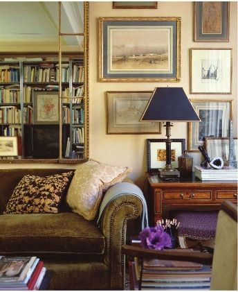 pinkpersimmon: “ house & home feb 2011 ” Lots Of Books, American House, A Living Room, Elle Decor, Beautiful Interiors, Home Interior, Interior Inspiration, The Wall, Bookshelves