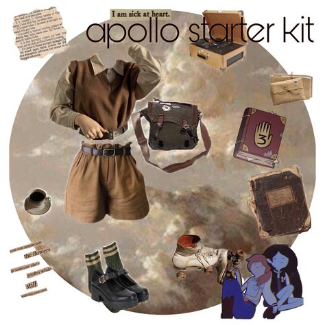 Apollo Clothes Aesthetic, Apollo Outfits, Apollo Inspired Outfits, Apollo Aesthetic Outfit, Apollo Aesthetic, Apollo Cabin, Goddess Party, Cabin Outfit, Cottagecore Dark