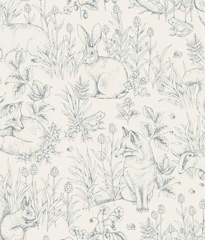 Newbie Wallpaper - Newbie Store Forest Friends Nursery, Swedish Wallpaper, Woodland Illustration, Kindergarten Wallpaper, Sandberg Wallpaper, Friends Wallpaper, Wallpaper Rolls, Forest Friends, Nursery Wallpaper