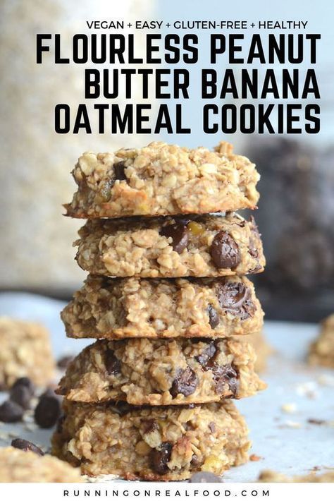 Peanut Butter Banana Oatmeal Cookies, Peanut Butter Banana Oatmeal, Vegan Baking Recipes, Banana Oatmeal Cookies, Keto Brownies, Keto Cheesecake, Banana Oatmeal, Breakfast Cookies, Banana Recipes