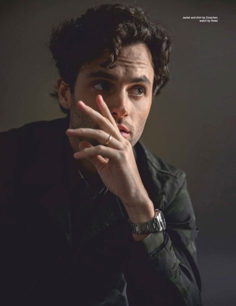 Actor Penn Badgley wears a shirt and jacket by Dzojchen with a Rolex watch. Strong Woman Tattoos, Joe Goldberg, Robin Scherbatsky, Model Tips, Beautiful Women Quotes, Handsome Men Quotes, Men Quotes Funny, Beautiful Tattoos For Women, Seth Macfarlane