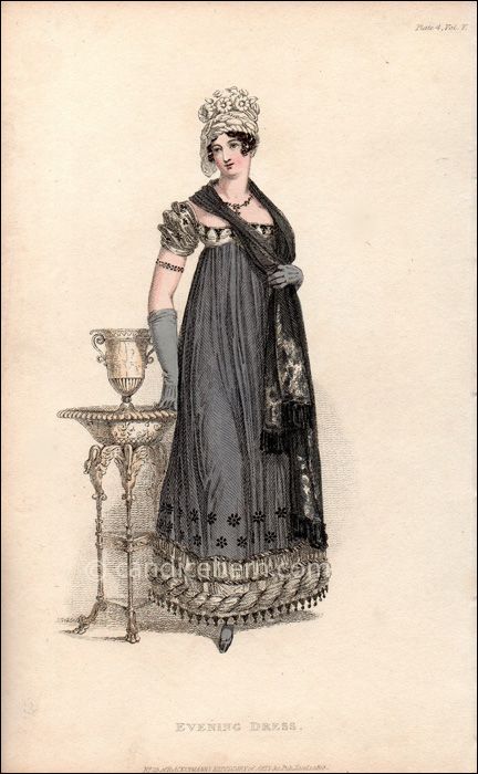 Regency Black Dress, Black Regency Dress, 1818 Fashion, Black Fitted Regency Style Dress, Regency Dress Black, Regency Era Black Dress, Black Regency, Black 1860s Dress, 1810s Fashion