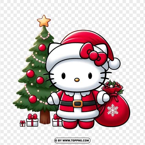 Hello Kitty Santa, Hello Kitty Navidad, Hello Kitty Png, Hello Kitty Holiday, Christmas Hello Kitty, Christmas Cartoon Characters, Short Locs, Hello Kitty Themes, Christmas Board