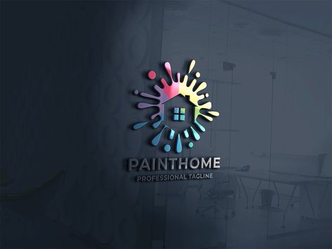 House Interior Modern, Paintbrush Painting, Construction Decor, Paint Logo, Painting Logo, Property Renovation, Personal Logo Design, Frame Logo, Apartment Architecture